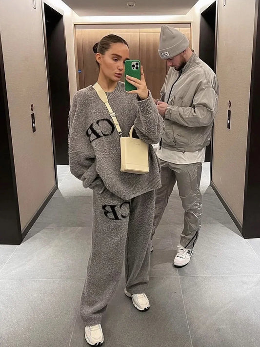 Y2K Unisex Sweatshirt med Bokstavstryck