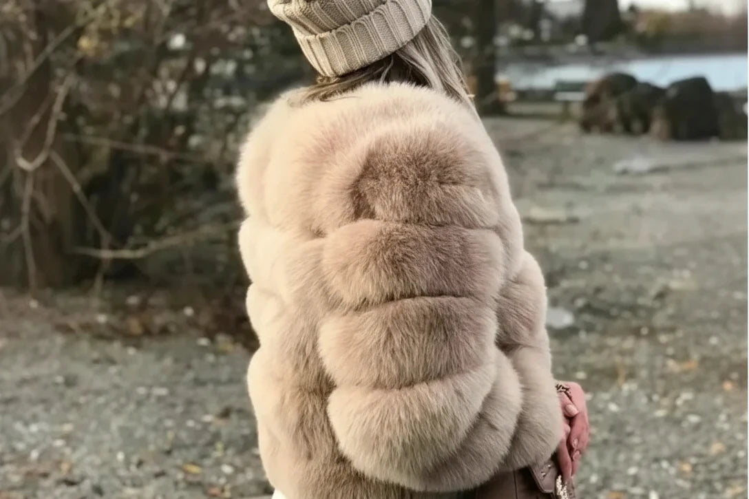 Exklusiv Fuskpälsjacka för Dam