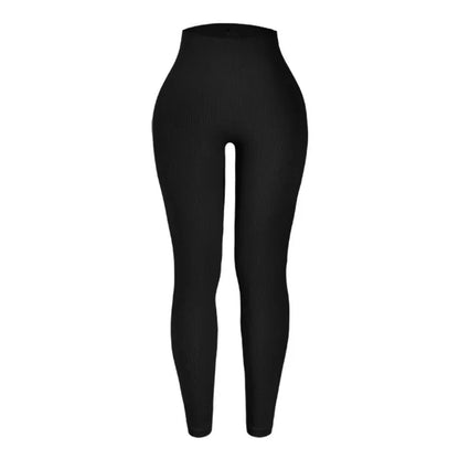 Seamless Knit Yoga Leggings Women Thread Solid Tights Gym Workout Running Stretchy High Waist Hip Liftting Skinny Gym Leggings